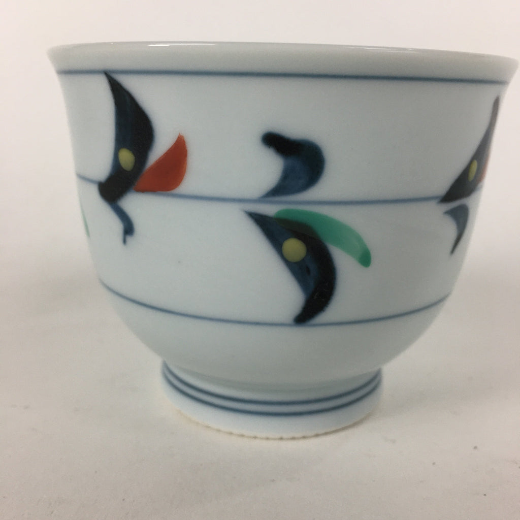 Japanese Porcelain Teacup Vtg Light Blue Small Bird Design Inside Sencha QT129