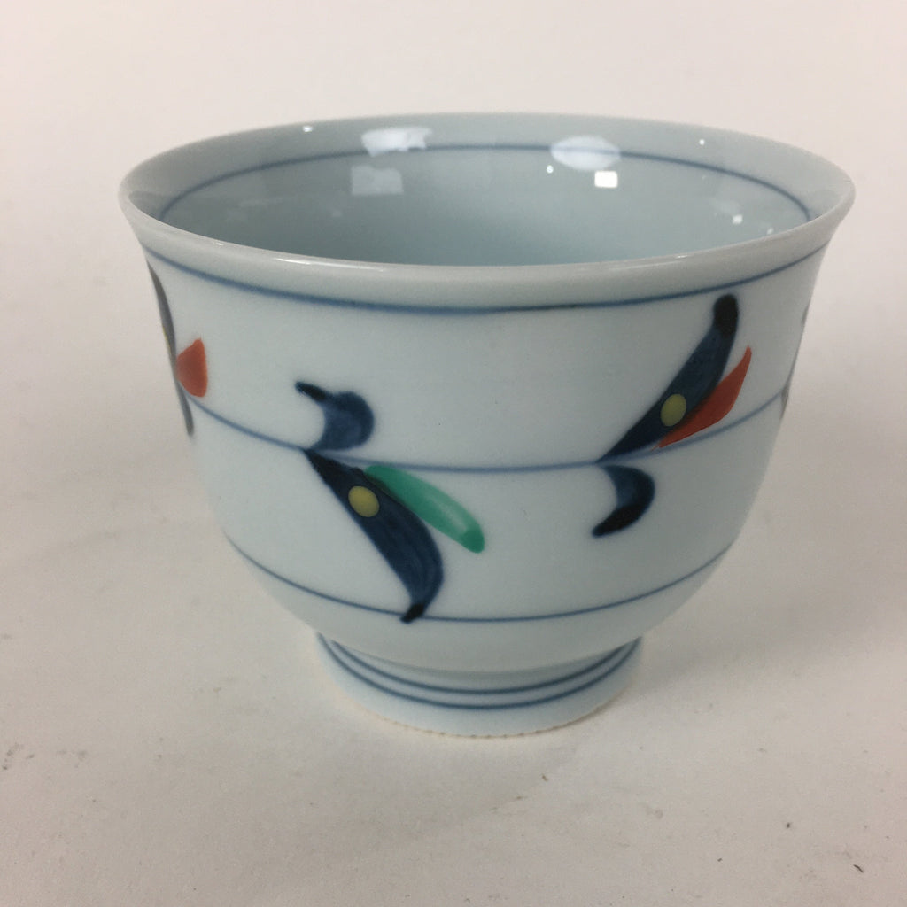 Japanese Porcelain Teacup Vtg Light Blue Small Bird Design Inside Sencha QT129