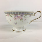 Japanese Porcelain Teacup Vtg Narumi Bone China Flower Pattern White PP785