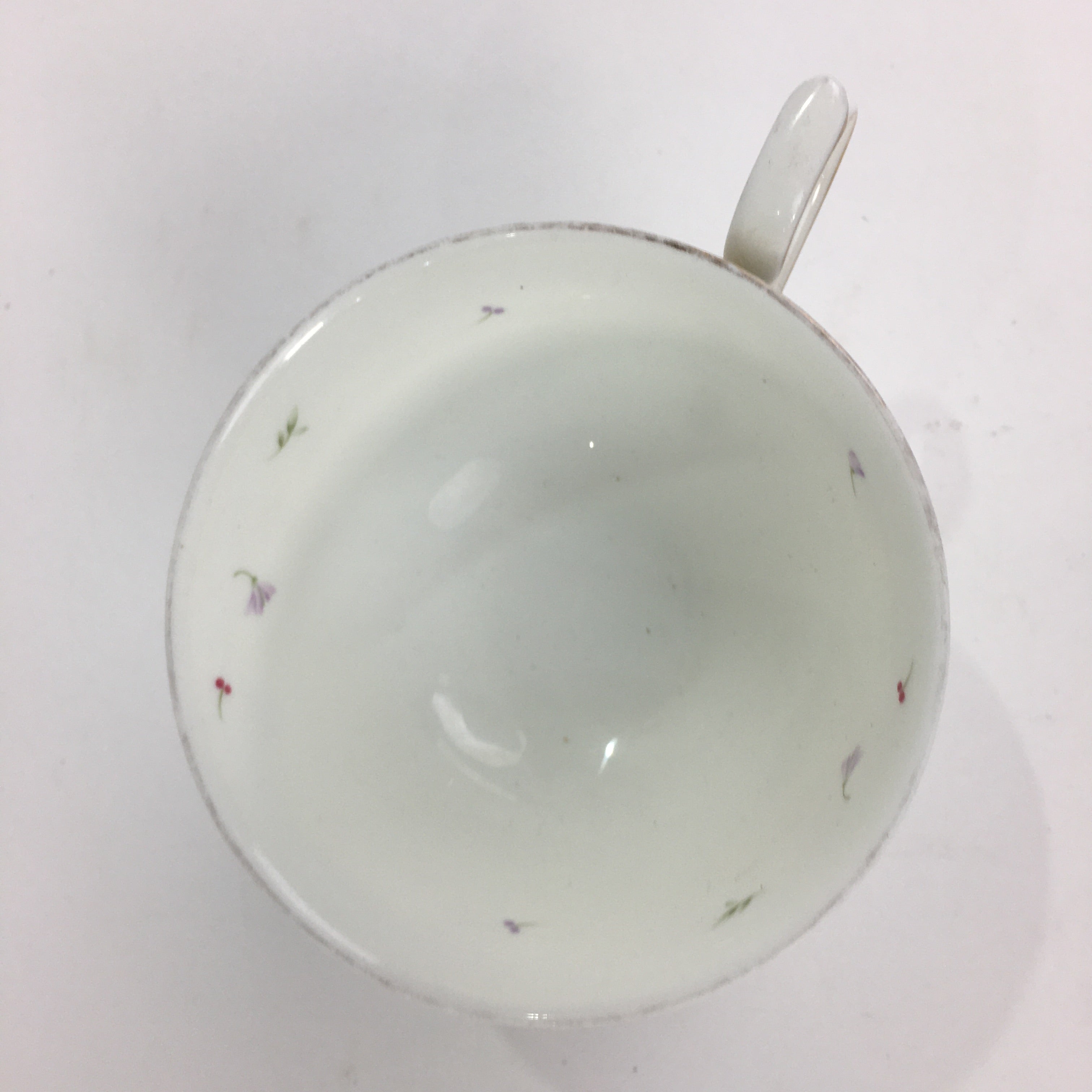 Japanese Porcelain Teacup Vtg Narumi Bone China Flower Pattern White PP785