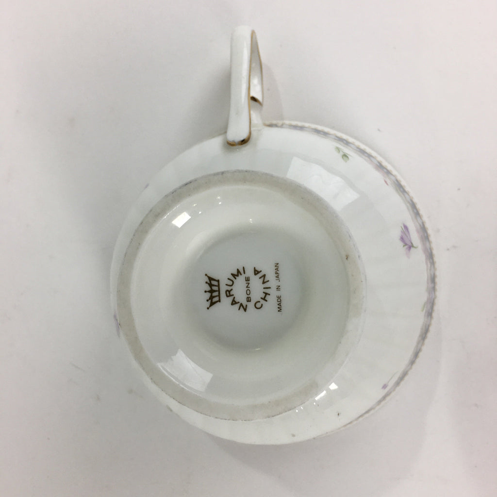 Japanese Porcelain Teacup Vtg Narumi Bone China Flower Pattern White PP785