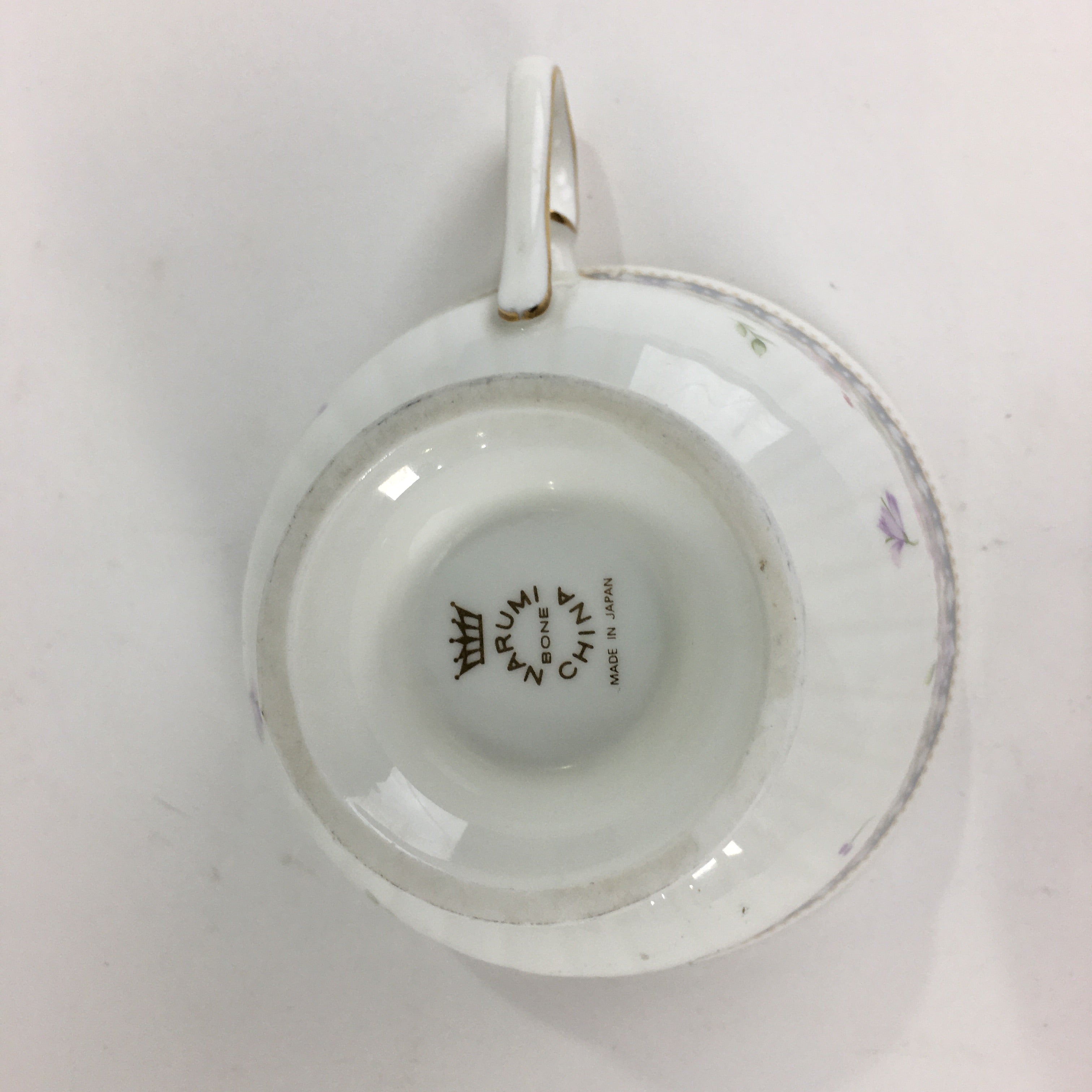 Japanese Porcelain Teacup Vtg Narumi Bone China Flower Pattern White PP785