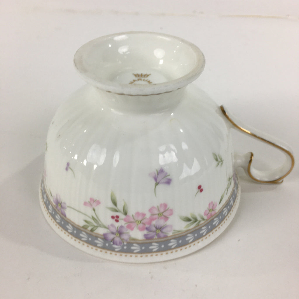 Japanese Porcelain Teacup Vtg Narumi Bone China Flower Pattern White PP785