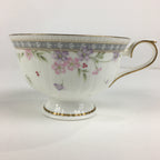 Japanese Porcelain Teacup Vtg Narumi Bone China Flower Pattern White PP786