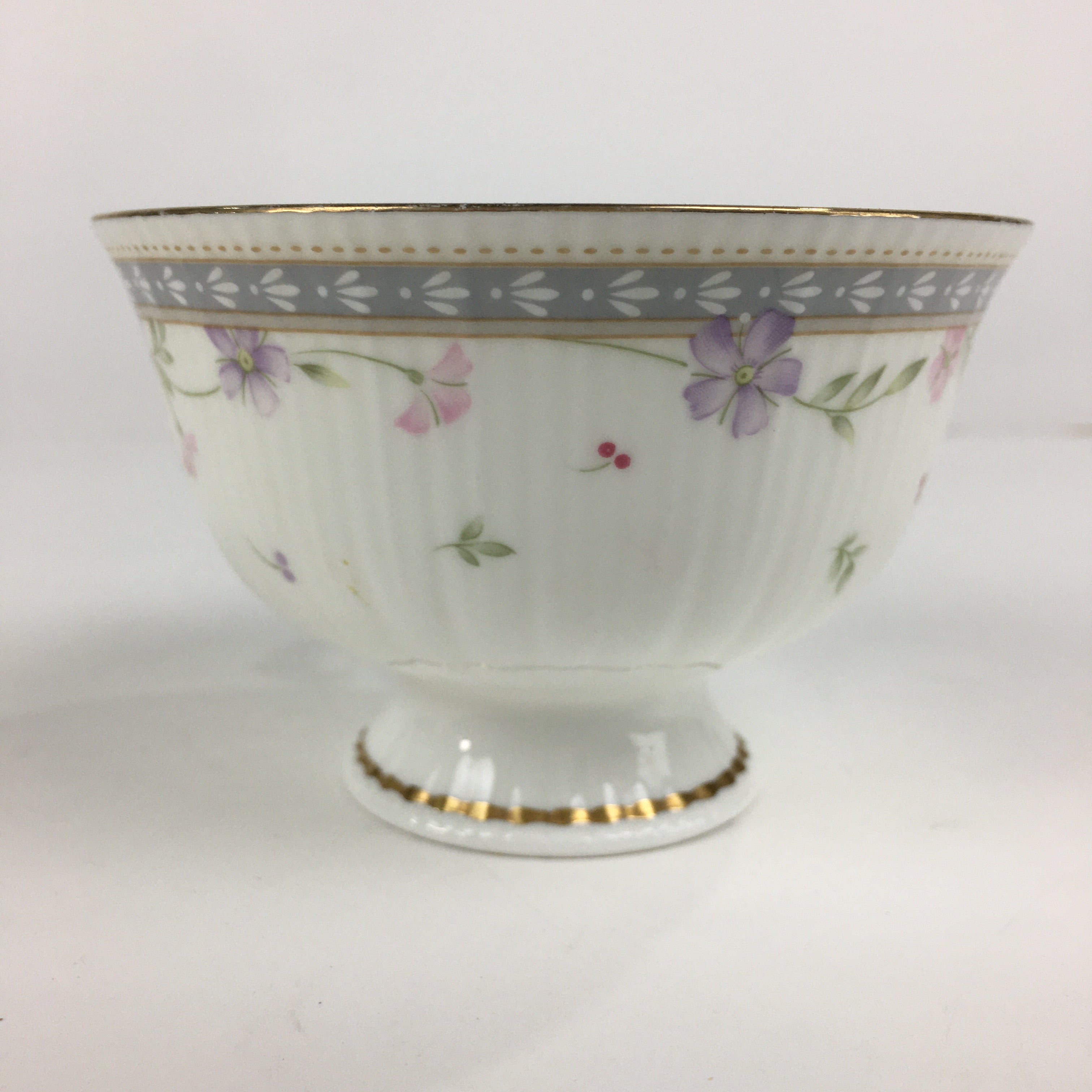 Japanese Porcelain Teacup Vtg Narumi Bone China Flower Pattern White PP786
