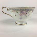 Japanese Porcelain Teacup Vtg Narumi Bone China Flower Pattern White PP786