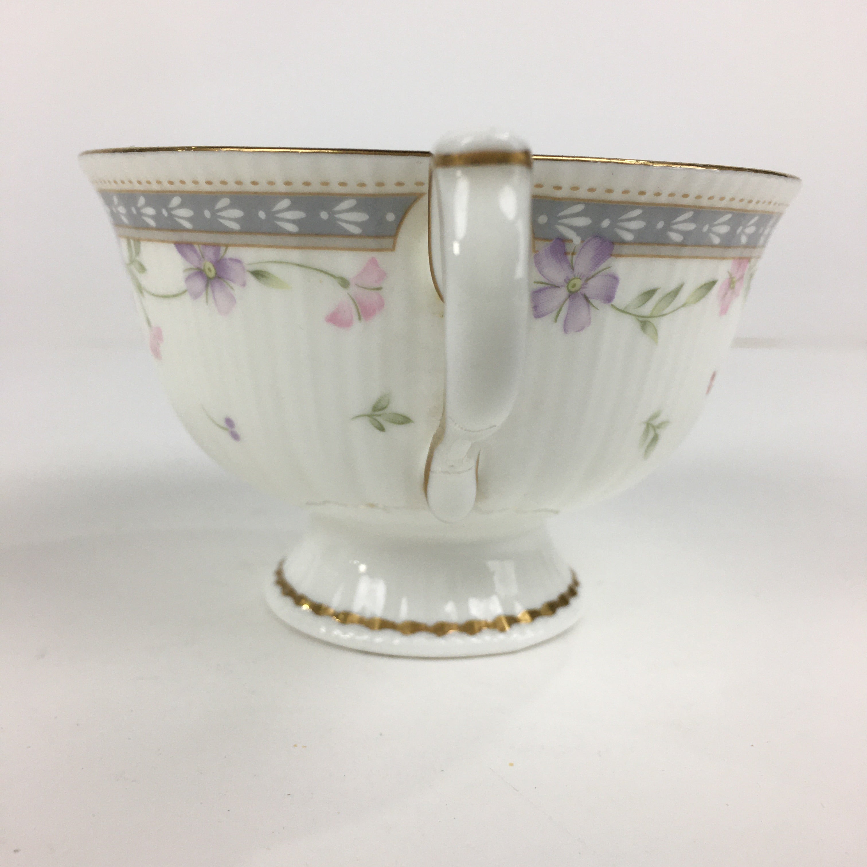 Japanese Porcelain Teacup Vtg Narumi Bone China Flower Pattern White PP786