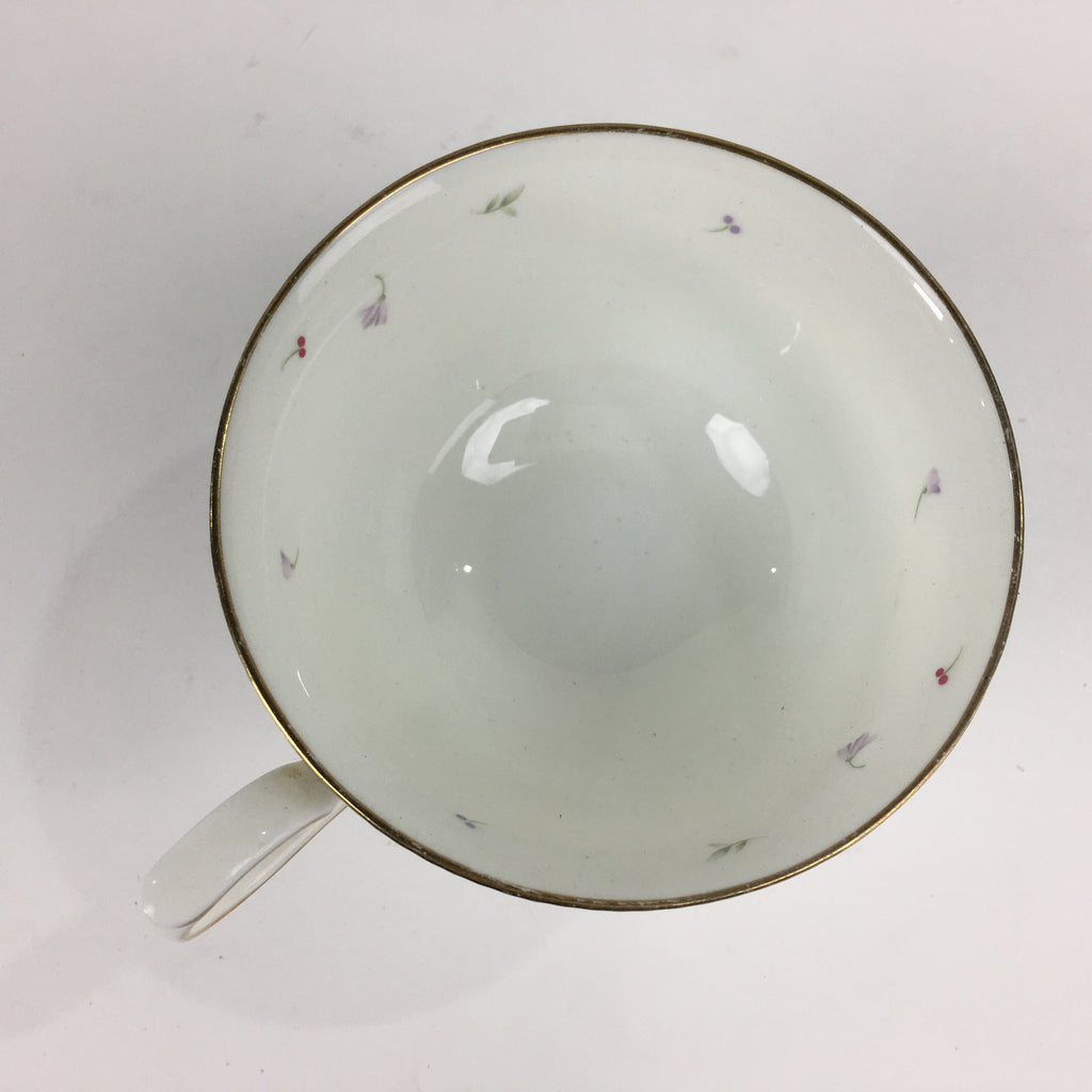 Japanese Porcelain Teacup Vtg Narumi Bone China Flower Pattern White PP786