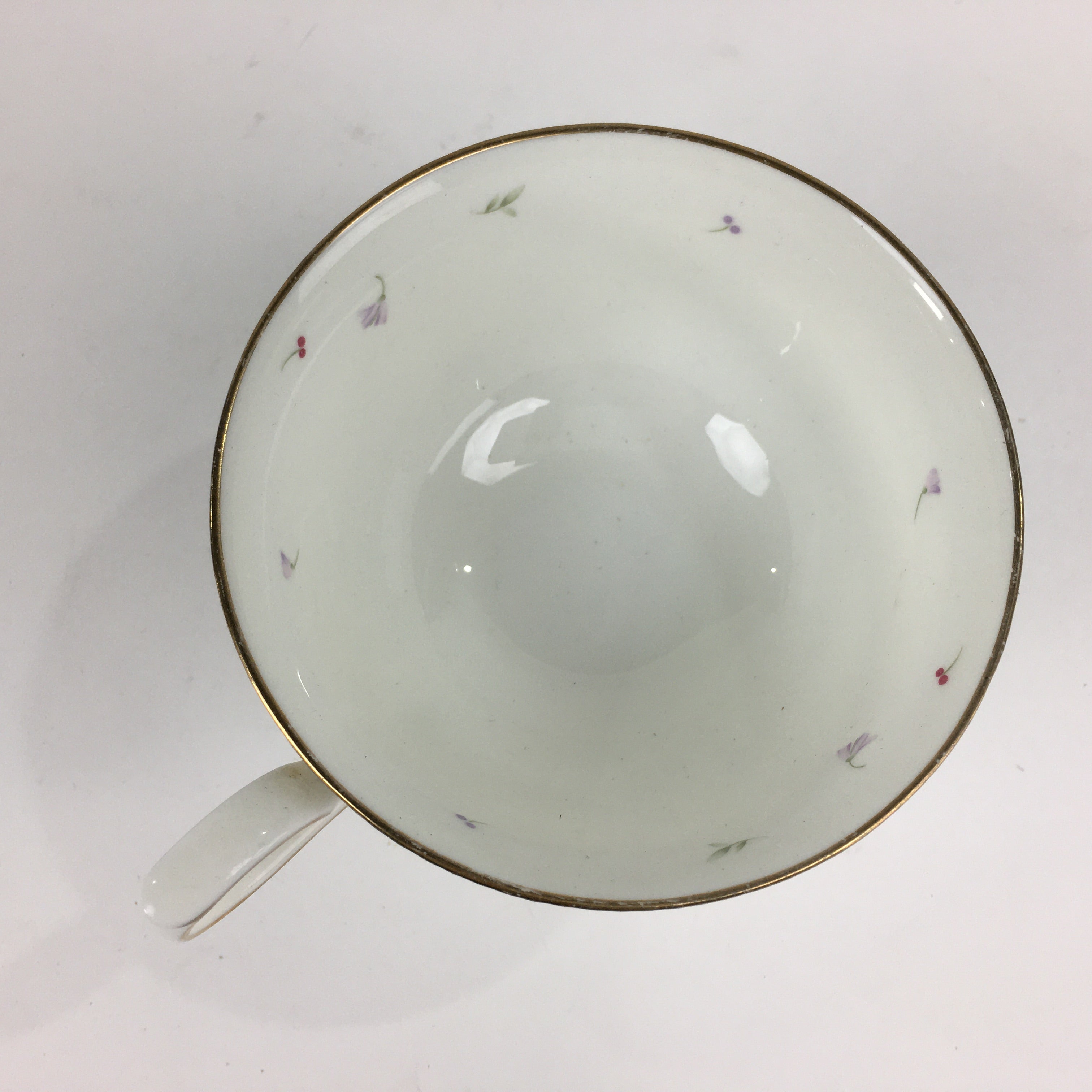 Japanese Porcelain Teacup Vtg Narumi Bone China Flower Pattern White PP786