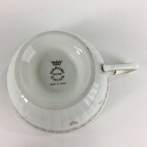 Japanese Porcelain Teacup Vtg Narumi Bone China Flower Pattern White PP786