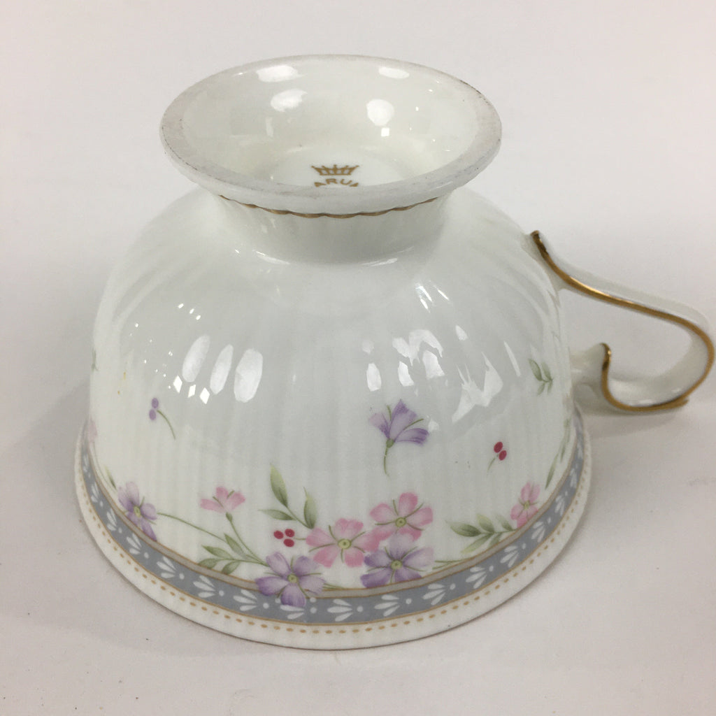Japanese Porcelain Teacup Vtg Narumi Bone China Flower Pattern White PP786