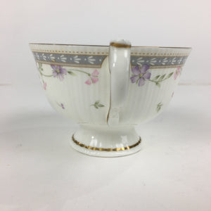 Japanese Porcelain Teacup Vtg Narumi Bone China Flower Pattern White PP787