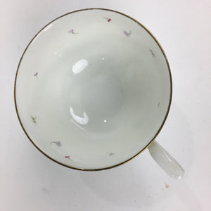 Japanese Porcelain Teacup Vtg Narumi Bone China Flower Pattern White PP787