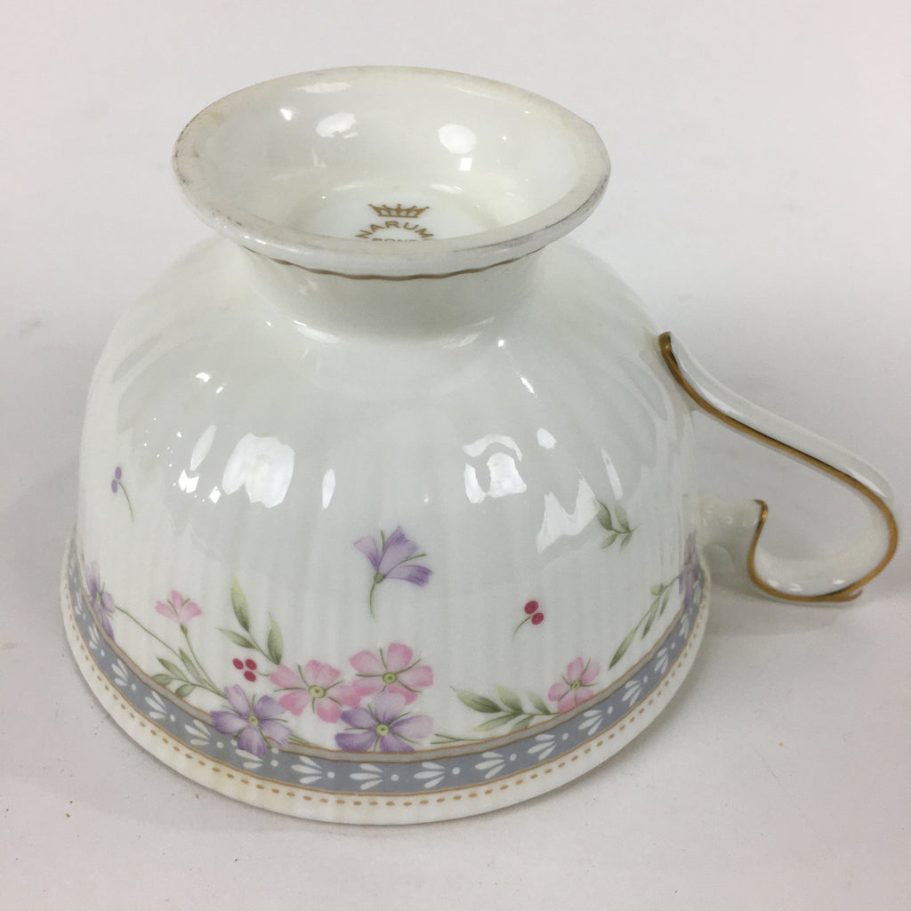 Japanese Porcelain Teacup Vtg Narumi Bone China Flower Pattern White PP787