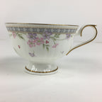 Japanese Porcelain Teacup Vtg Narumi Bone China Flower Pattern White PP788