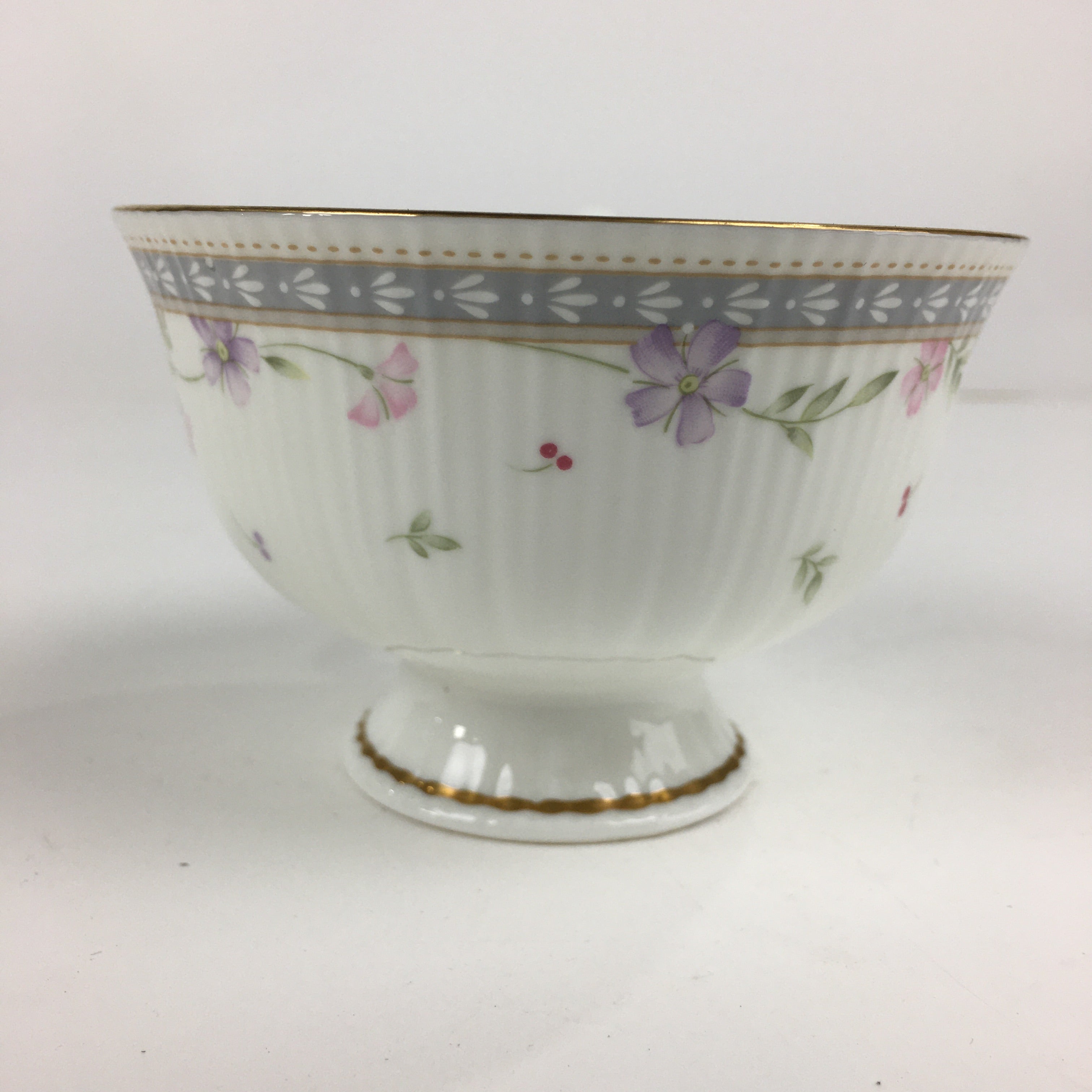Japanese Porcelain Teacup Vtg Narumi Bone China Flower Pattern White PP788