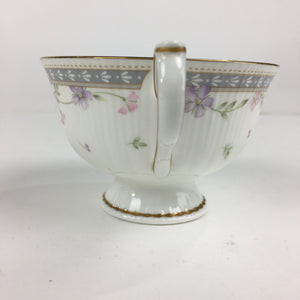 Japanese Porcelain Teacup Vtg Narumi Bone China Flower Pattern White PP788