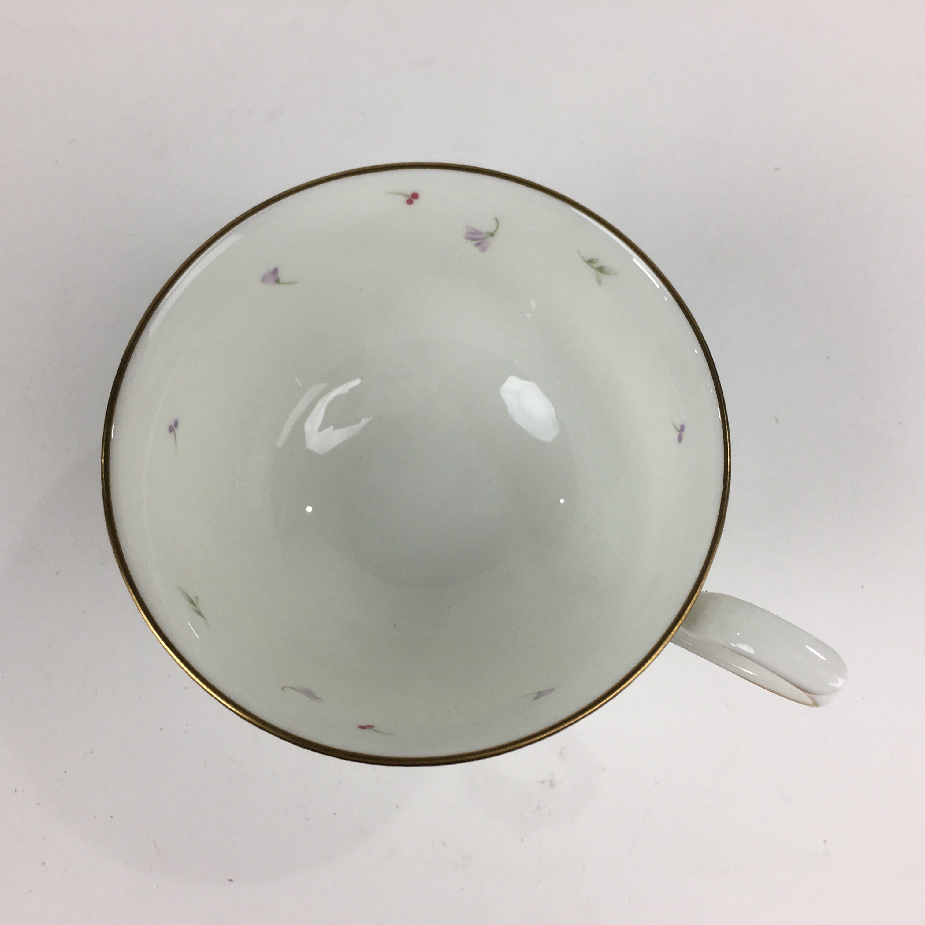 Japanese Porcelain Teacup Vtg Narumi Bone China Flower Pattern White PP788