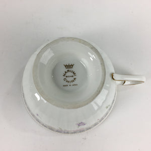 Japanese Porcelain Teacup Vtg Narumi Bone China Flower Pattern White PP788