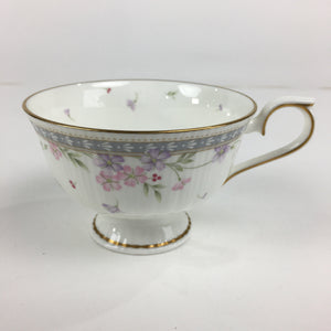 Japanese Porcelain Teacup Vtg Narumi Bone China Flower Pattern White PP788