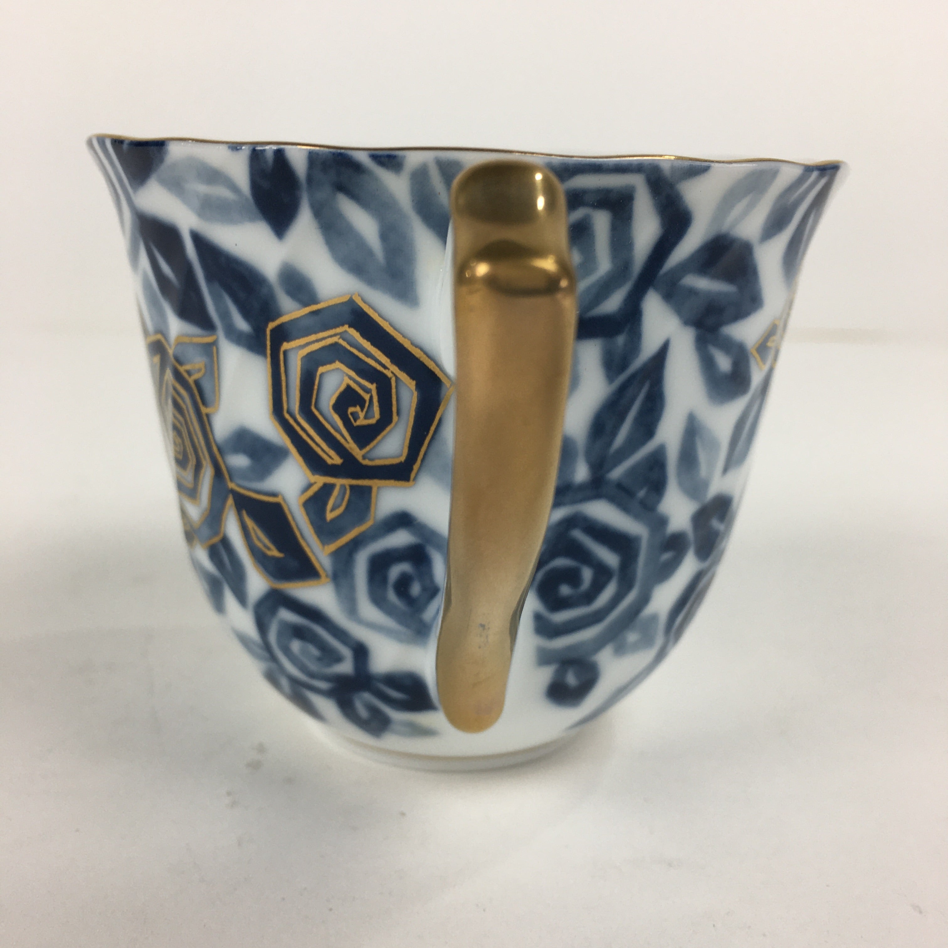 Japanese Porcelain Teacup Vtg Richfeld Tachikichi Inc Blue White Rose PP789