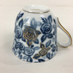 Japanese Porcelain Teacup Vtg Richfeld Tachikichi Inc Blue White Rose PP789