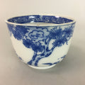 Japanese Porcelain Teacup Vtg Yunomi Sencha Blue Sometsuke PT392