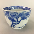 Japanese Porcelain Teacup Vtg Yunomi Sencha Blue Sometsuke PT394