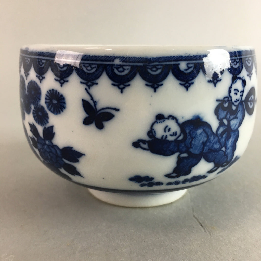 Japanese Porcelain Teacup Vtg Yunomi Sometsuke Blue White Child Sencha PT634