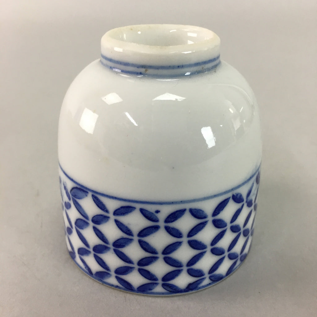 Japanese Porcelain Teacup Vtg Yunomi Sometsuke Blue White Shippo Sencha TC1