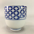 Japanese Porcelain Teacup Vtg Yunomi Sometsuke Blue White Shippo Sencha TC1