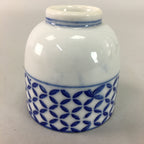 Japanese Porcelain Teacup Vtg Yunomi Sometsuke Blue White Shippo Sencha TC1