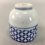 Japanese Porcelain Teacup Vtg Yunomi Sometsuke Blue White Shippo Sencha TC1