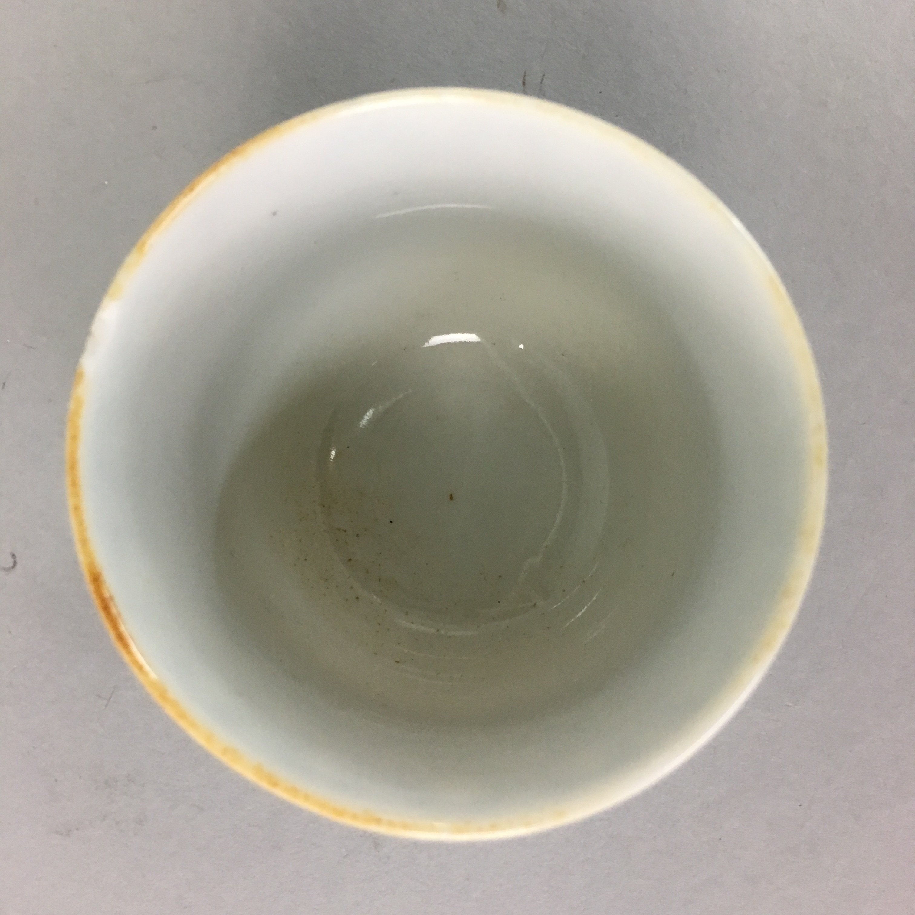 Japanese Porcelain Teacup Vtg Yunomi Sometsuke Blue White Shippo Sencha TC10