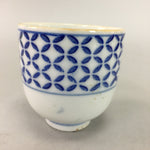 Japanese Porcelain Teacup Vtg Yunomi Sometsuke Blue White Shippo Sencha TC10