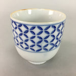 Japanese Porcelain Teacup Vtg Yunomi Sometsuke Blue White Shippo Sencha TC10