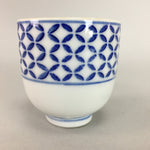 Japanese Porcelain Teacup Vtg Yunomi Sometsuke Blue White Shippo Sencha TC12
