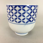 Japanese Porcelain Teacup Vtg Yunomi Sometsuke Blue White Shippo Sencha TC12