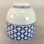 Japanese Porcelain Teacup Vtg Yunomi Sometsuke Blue White Shippo Sencha TC12
