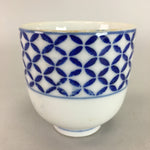 Japanese Porcelain Teacup Vtg Yunomi Sometsuke Blue White Shippo Sencha TC15