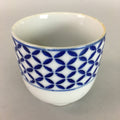 Japanese Porcelain Teacup Vtg Yunomi Sometsuke Blue White Shippo Sencha TC15