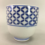 Japanese Porcelain Teacup Vtg Yunomi Sometsuke Blue White Shippo Sencha TC2