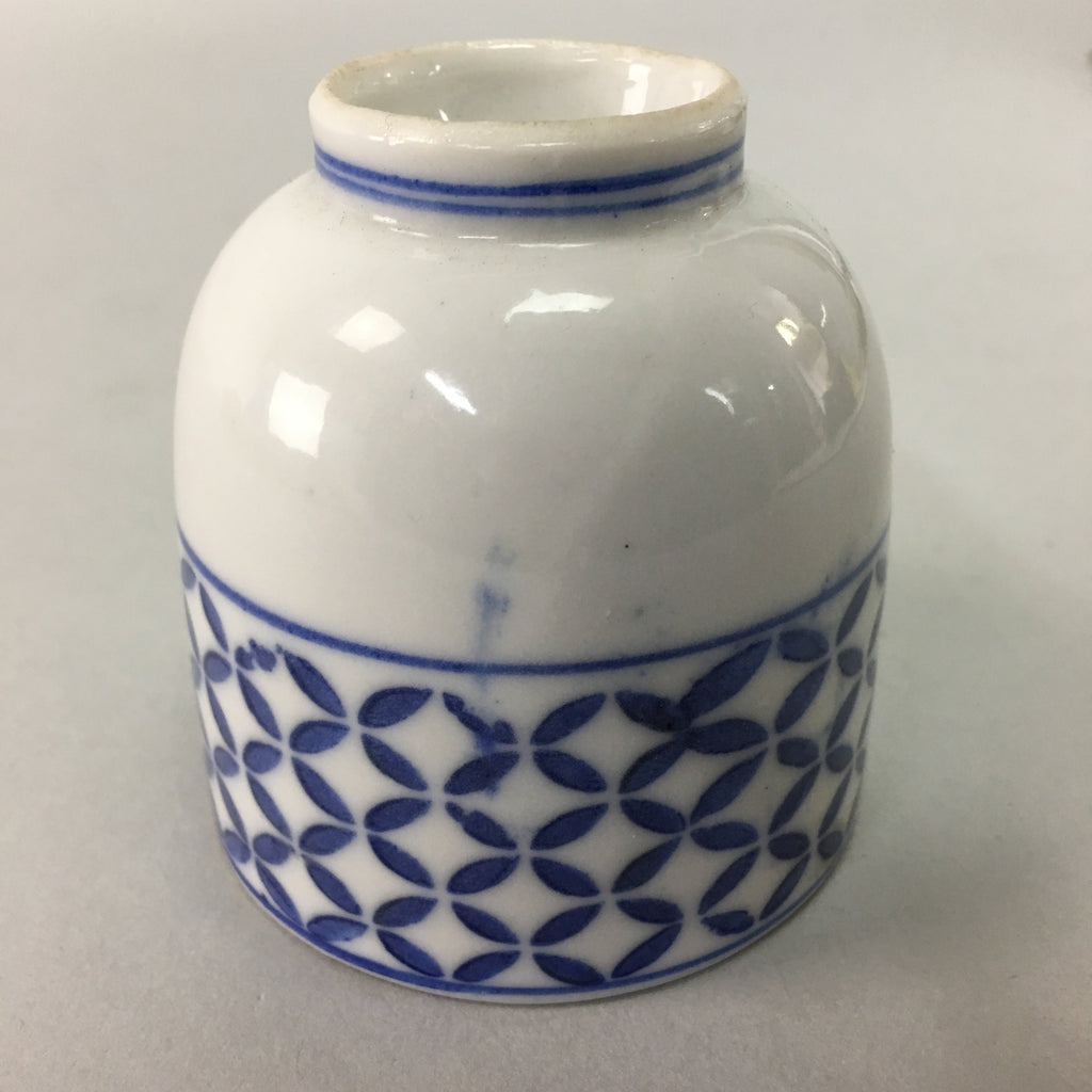 Japanese Porcelain Teacup Vtg Yunomi Sometsuke Blue White Shippo Sencha TC2