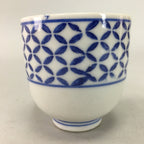 Japanese Porcelain Teacup Vtg Yunomi Sometsuke Blue White Shippo Sencha TC4