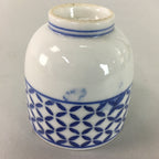 Japanese Porcelain Teacup Vtg Yunomi Sometsuke Blue White Shippo Sencha TC4