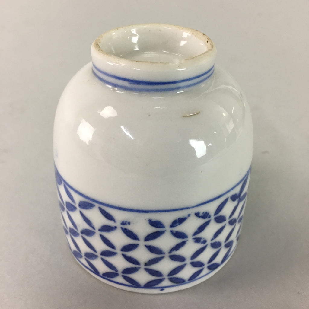 Japanese Porcelain Teacup Vtg Yunomi Sometsuke Blue White Shippo Sencha TC4
