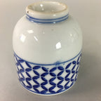Japanese Porcelain Teacup Vtg Yunomi Sometsuke Blue White Shippo Sencha TC6