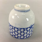 Japanese Porcelain Teacup Vtg Yunomi Sometsuke Blue White Shippo Sencha TC8