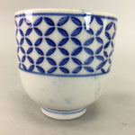 Japanese Porcelain Teacup Vtg Yunomi Sometsuke Blue White Shippo Sencha TC9