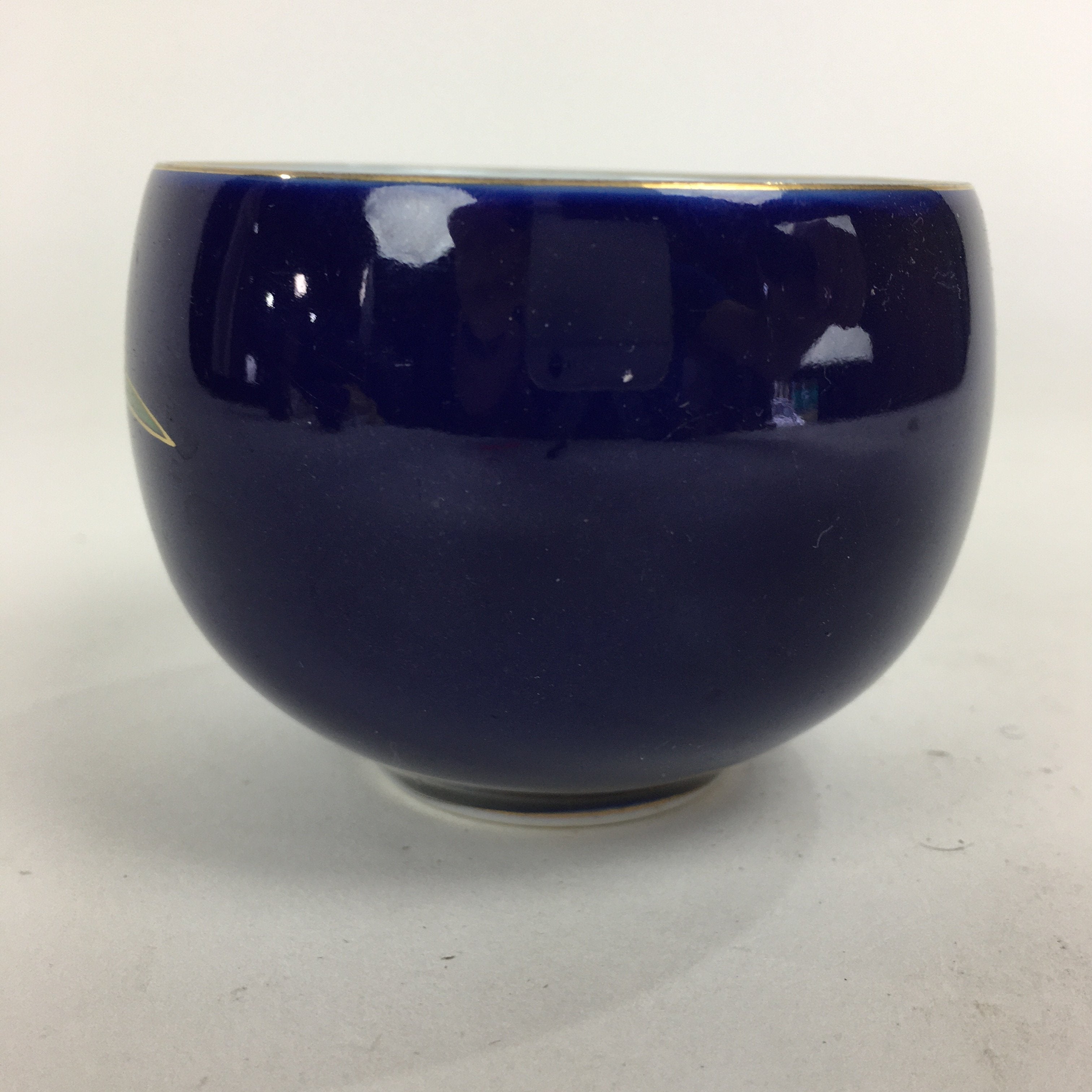 Japanese Porcelain Teacup Yunomi Vtg Arita Ware Nishiyama Kiln Blue Sencha TC241